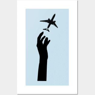 Hand rising for an aeroplane minimalist Posters and Art